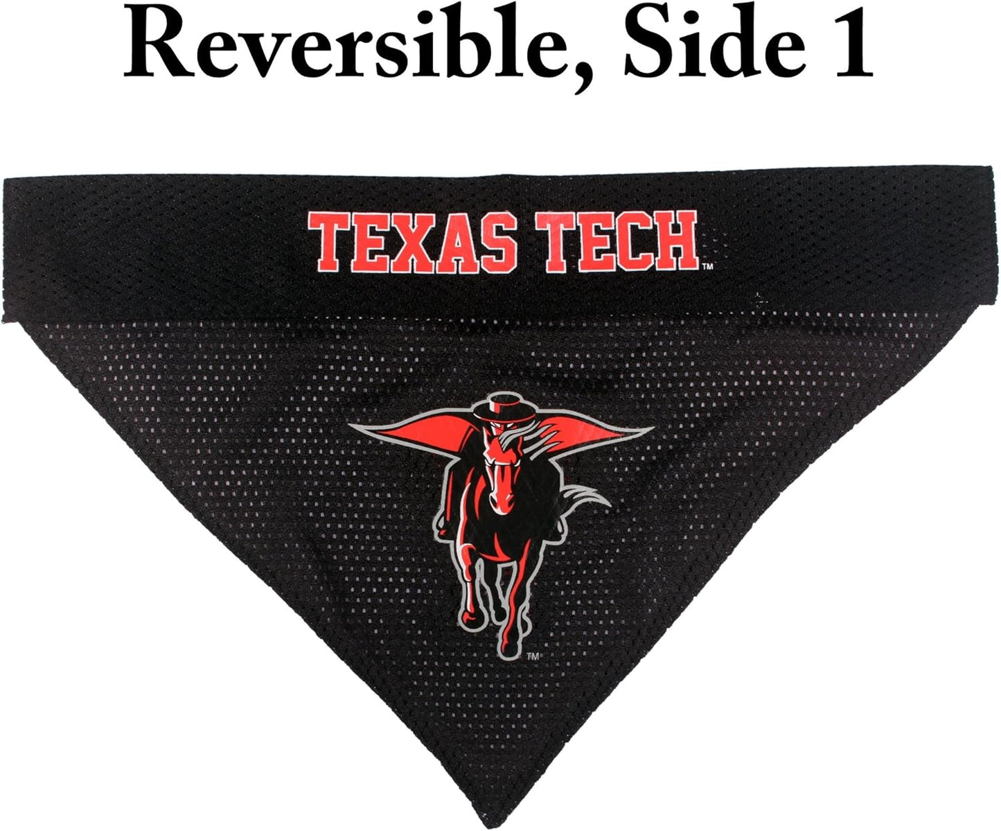 Pets First Collegiate Pet Accessories, Reversible Bandana, Texas Tech Red Raiders, Small/Medium