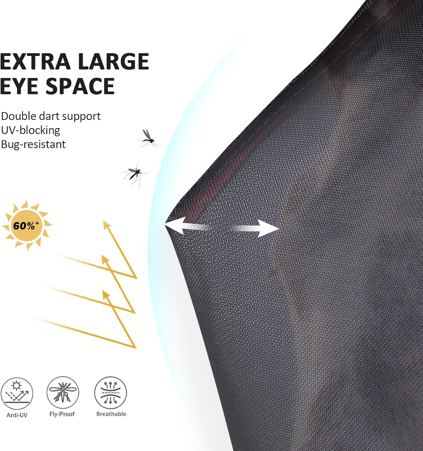 Horse Fly Mask Large Space Breathable UV Protection Equine Mask with Reflective Features on Ears Hot Pink M