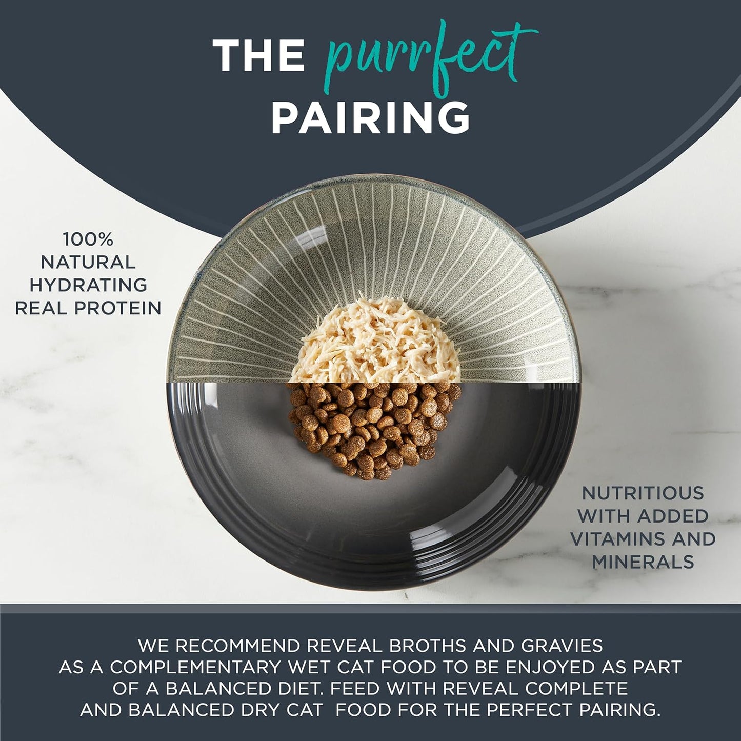 Reveal Natural Wet Cat Food, 30 Count, Grain Free, Limited Ingredient Canned Food for Cats, Fish and Chicken Variety in Broth, 2.47 oz Cans