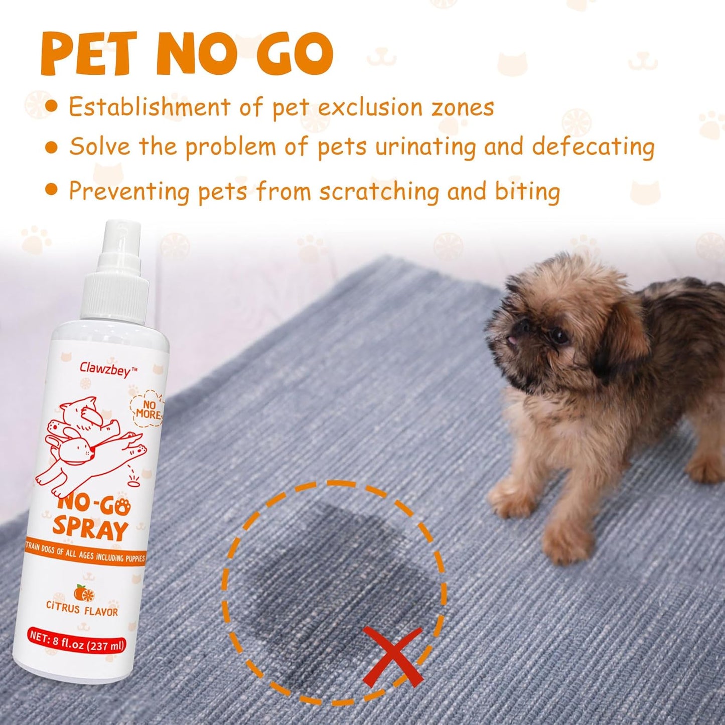 Dog Potty Spray Set, No-Go Spray & Potty Training Spray, Puppy Essentials, Stops Urination & Marking, Indoor and Outdoor Use (8 fl oz) Large Capacity, More Suitable for Multi-Dog Households
