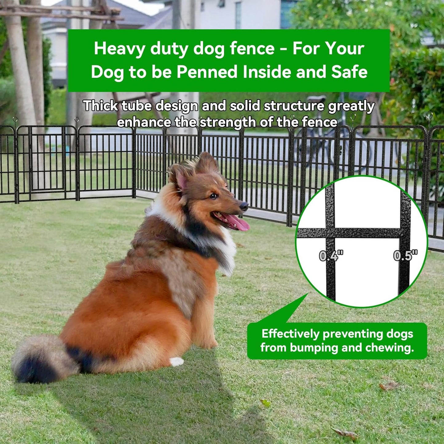 Dog Playpen Outdoor 16 Panels Heavy Duty Dog Fence 32" Height with Thick Pipe Anti-Rust with Doors Portable for RV Camping Yard, Total 36FT, 103 Sq.ft, Snowy Black