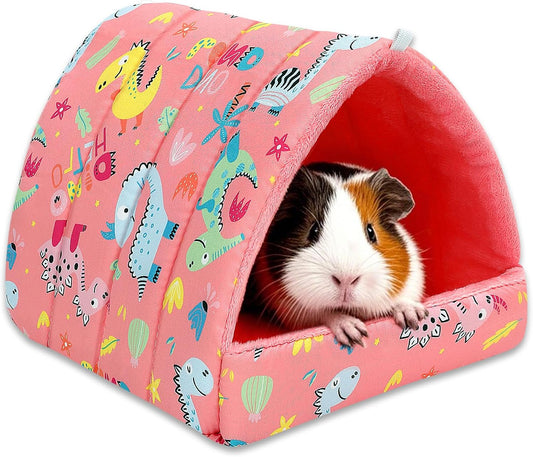UPINS Guinea Pig Bed, Guinea Pig Hideout Washable Small Animal House Cage Accessories for Dwarf Rabbits Chinchillas Hamsters Hedgehogs Ferrets Bearded Dragons and Rats