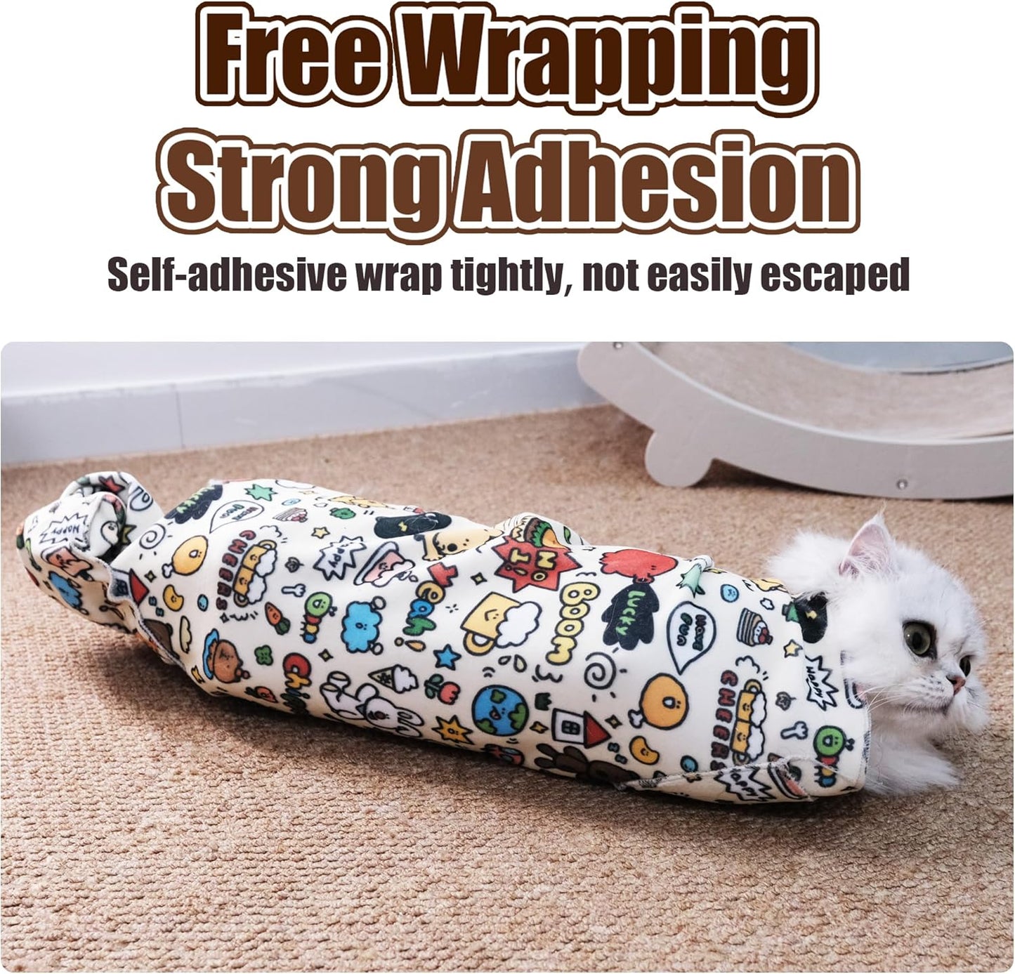 21.7" Cat Grooming Wrap Cat Wrap for Cutting Nails Cat Restraint for Nail Clipping Cat Swaddle Wrap Cat Burrito Wrap M(Within 6lbs) Anti-Scratch Anti-Escape Multifunctional Pet Tool