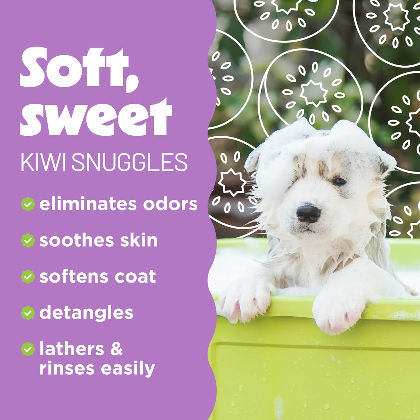 TropiClean Dog Conditioner, Professional Detangling & Moisturizing Conditioner, Puppy Safe, Made in the USA, Kiwi & Cocoa Butter Scent, 2.5 Gallon