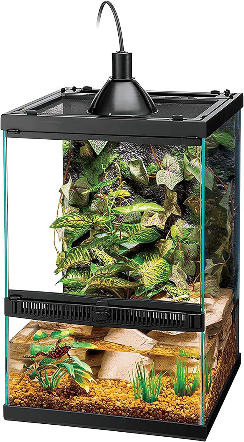 Zilla 11 Gallon Glass Tropical Vertical Habitat Starter Kit for Small Tree Dwelling Reptiles & Amphibians