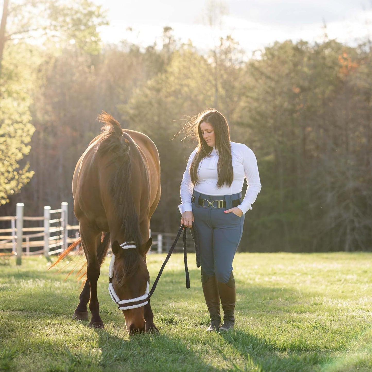 Equinavia Valkyrie Soft Ultra Fleece Padded Adjustable Breakaway Horse Halter - Brown/Ivory White - Horse