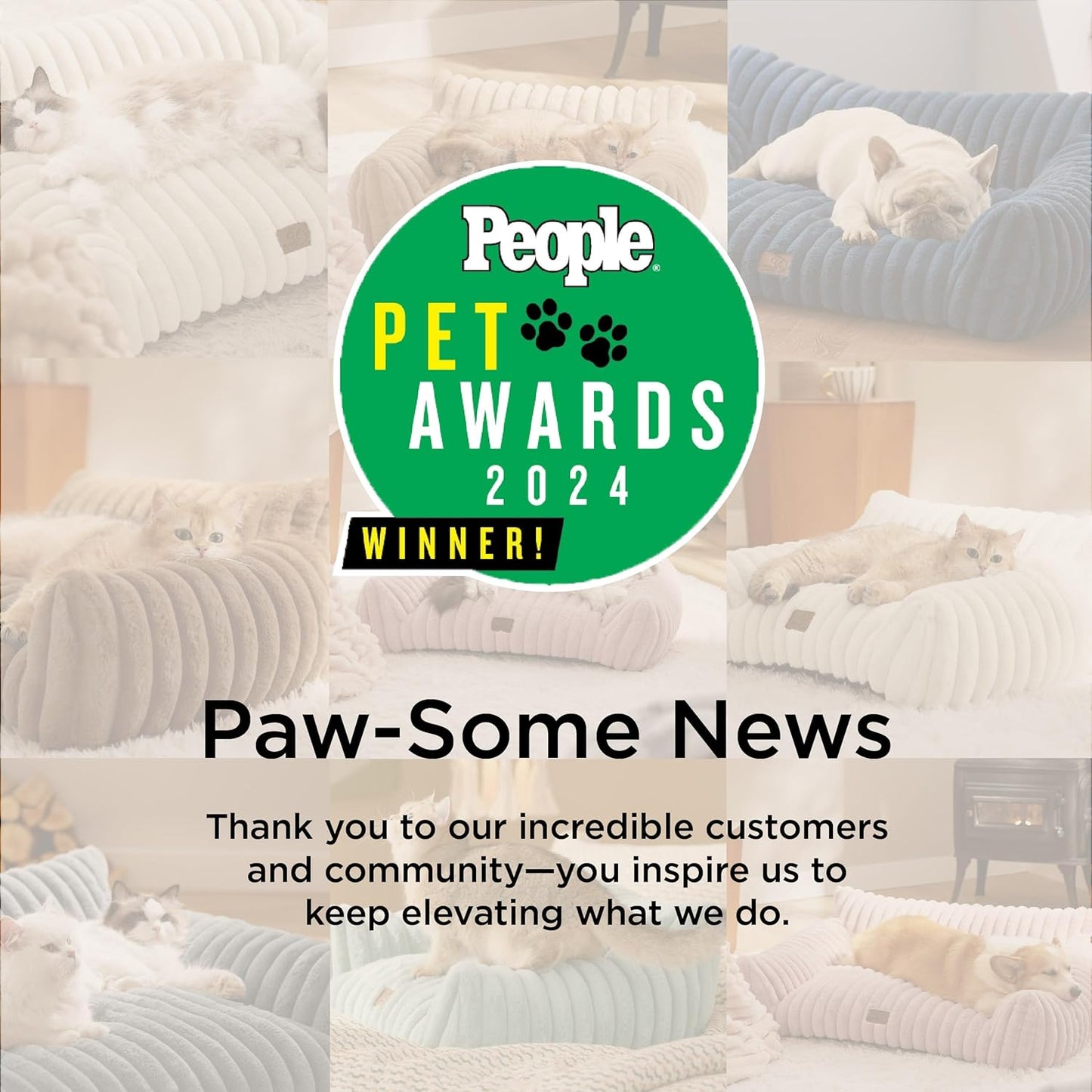 Bedsure Cute Cat Couch for Pets - Fluffy Cat beds with Premium Soft Corduroy Fleece, Fuzzy Cats beds for Indoor Cats with Removable Washable Cover, Supportive Pet Sofa, 24inch, Cream