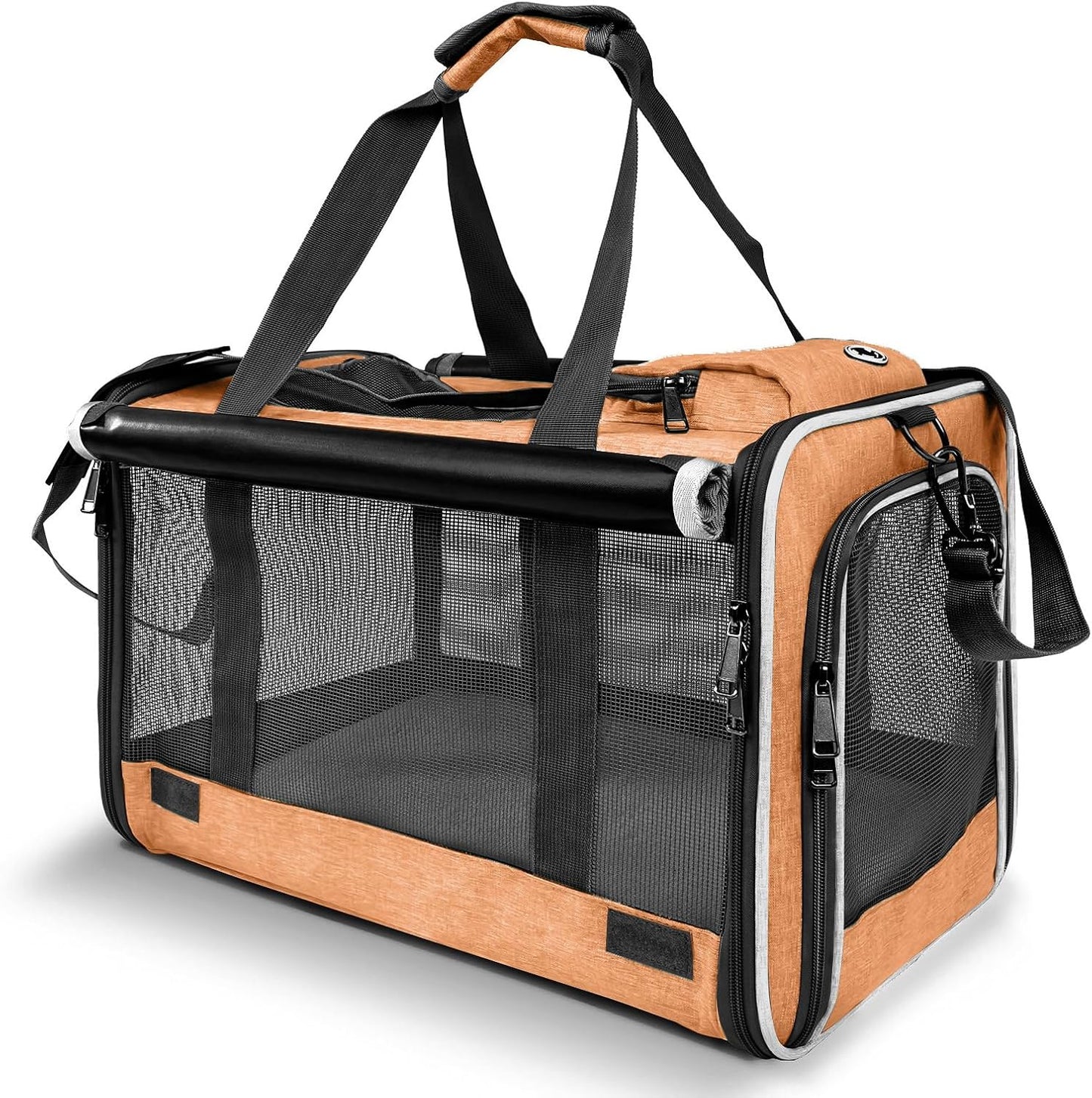 Dog Carry Bag for Puppy Pet Soft-Shell Portable Kennel Crate for 0-15 lbs Foldable Pomeranian Travel Cage Tea Cup Yorkie Carrier Purse Indoor Carrying Case Cat Supply Melon Tiny Dog Melon