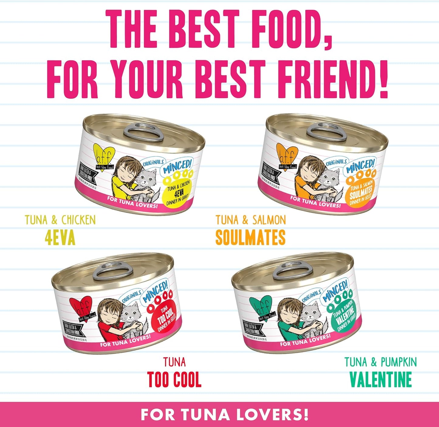 Weruva BFF Minced Natural Wet Cat Food, Batch O Besties Variety Pack, 3oz Can, Pack of 12