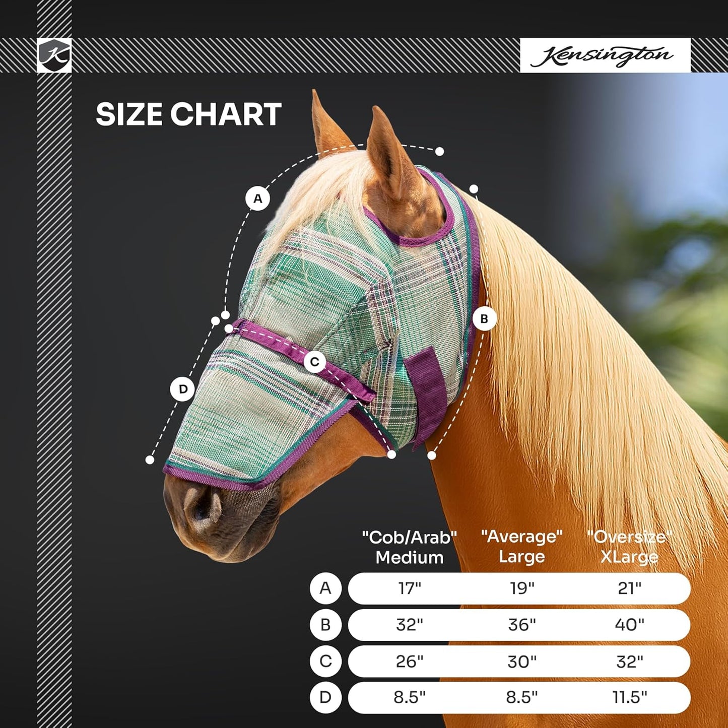 Kensington Signature Fly Mask with Removable Nose Piece