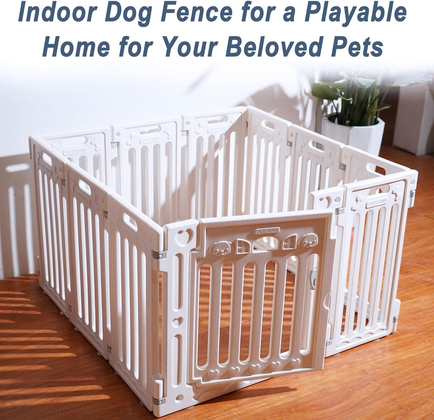 Dog Playpen with Door, DIY Shape Combination Puppy Pen,25.5" H 10-Panel Dog Fence,Non-Slip & Secure Pet Gate, Easy to Assemble(Standard Room)