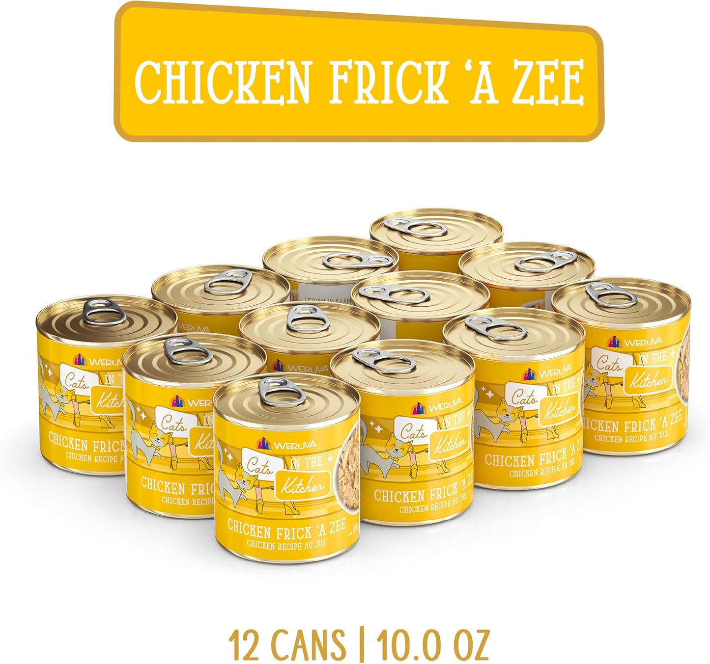 Weruva Cats in The Kitchen, Chicken Frick 'A Zee Wet Cat Food, 10oz Can (Pack of 12)