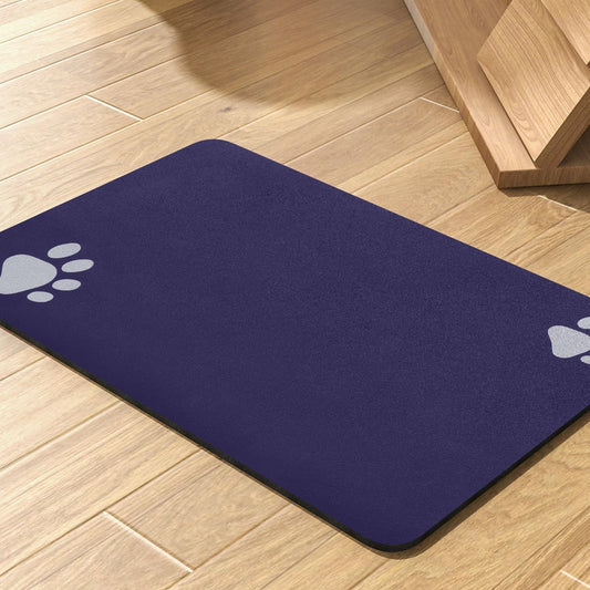 Pet Feeding Mat-Absorbent Dog Mat for Food and Water Bowl-No Stains Quick Dry Water Dispenser Mat-Dog Accessories Pet Supplies-Bowl for Messy Drinkers（Navy,17"x28"