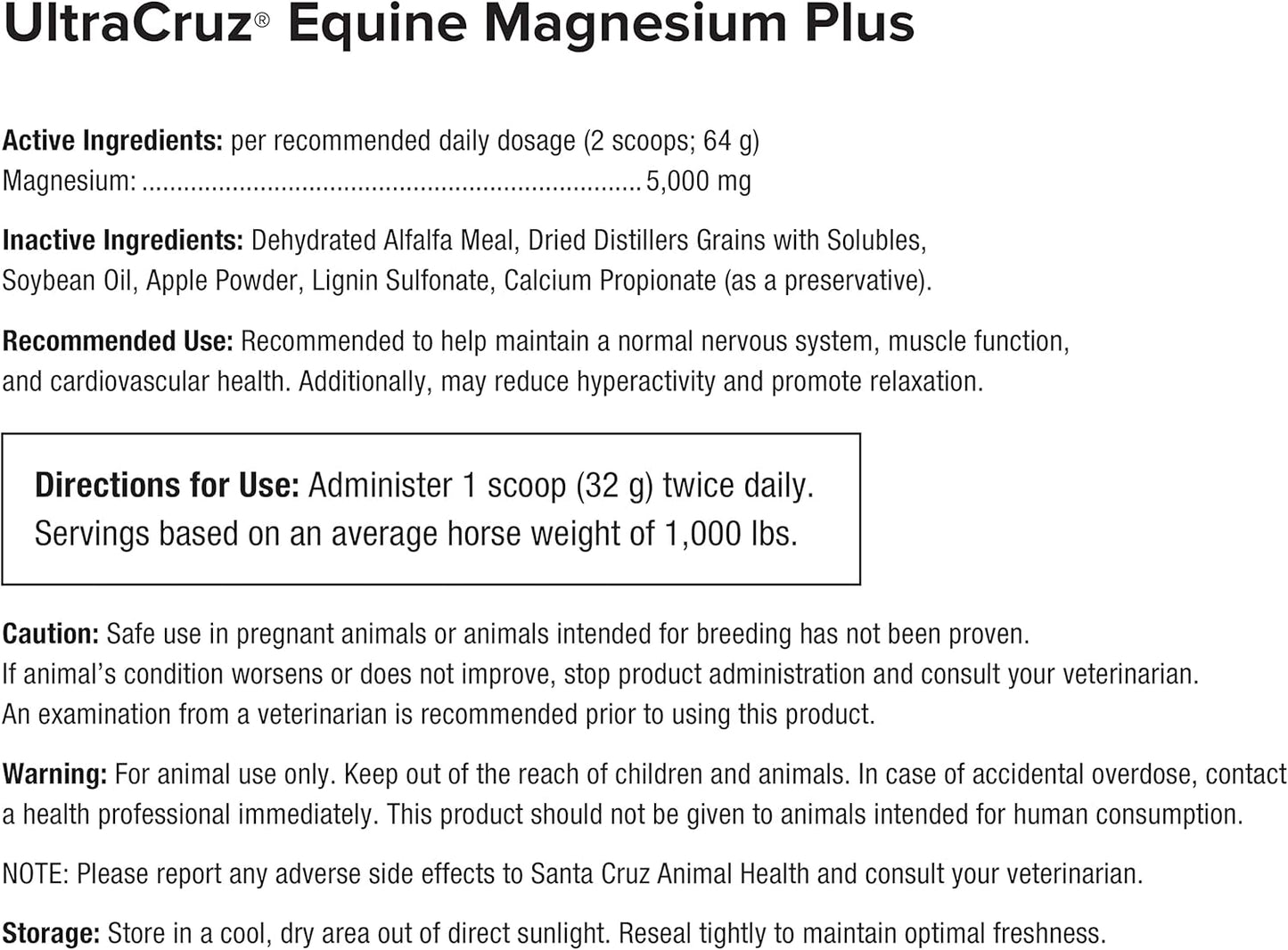 UltraCruz® Equine Magnesium Plus, 20 lb
