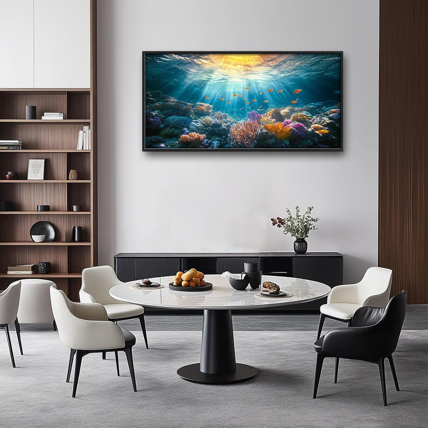 Quorin Ocean Large Wall Art Undersea Pictures Sea Nautical Wall Decor Coral Reef Fish Canvas Print Painting Artwork for Bathroom Living Room Bedroom 60L x 30W