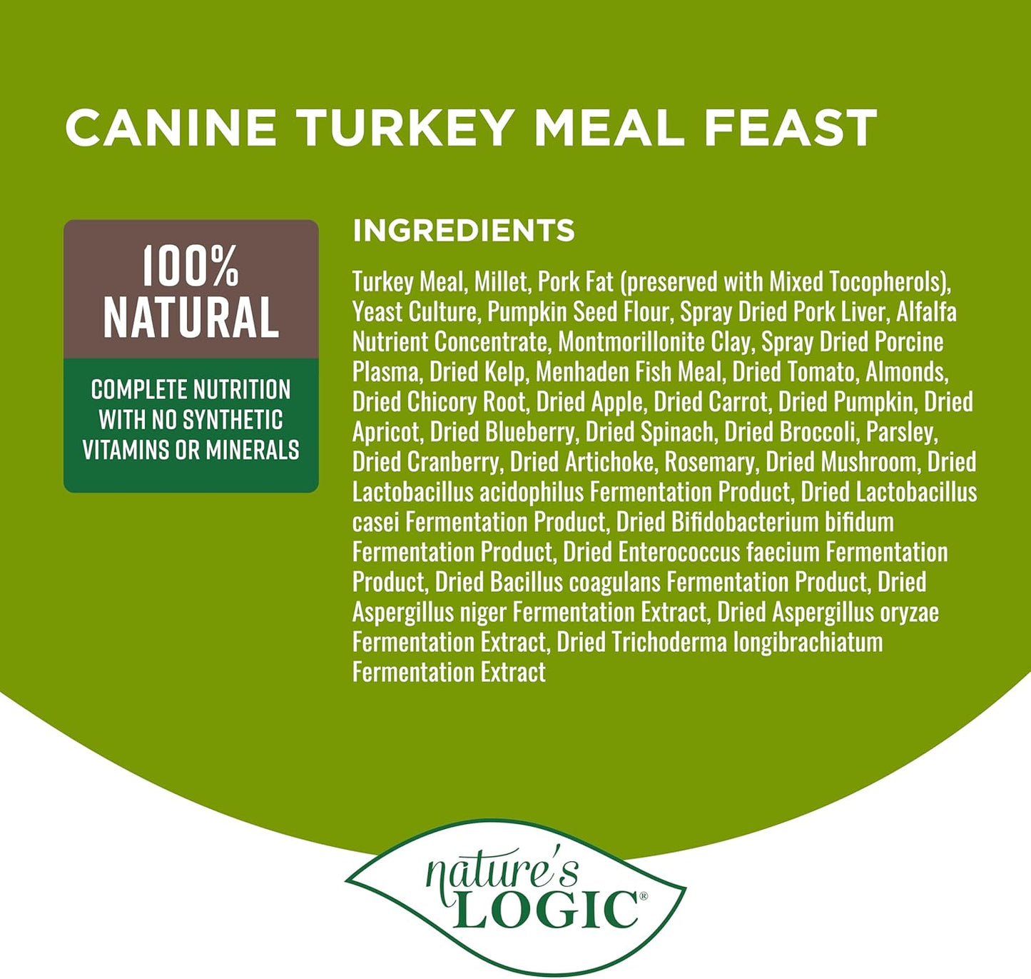 Nature's Logic Canine Turkey Meal Feast, 4.4lbs