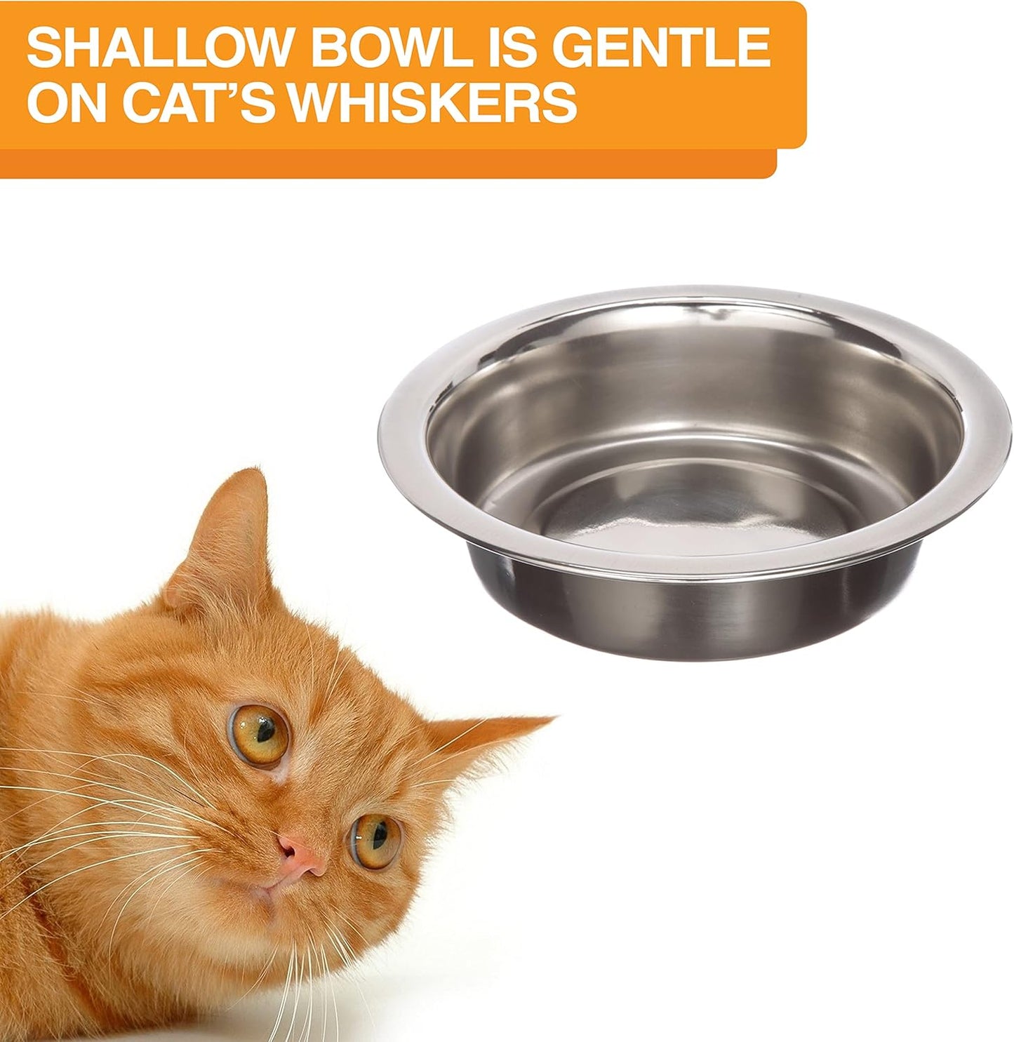 Neater Feeder Express Mess Proof Cat Bowls Elevated, No Spill Feeding Station, Stainless Steel Dishes for Food and Water, Raised Bowls for Indoor Cats, No Fatigue Whisker Friendly Dish, Grey