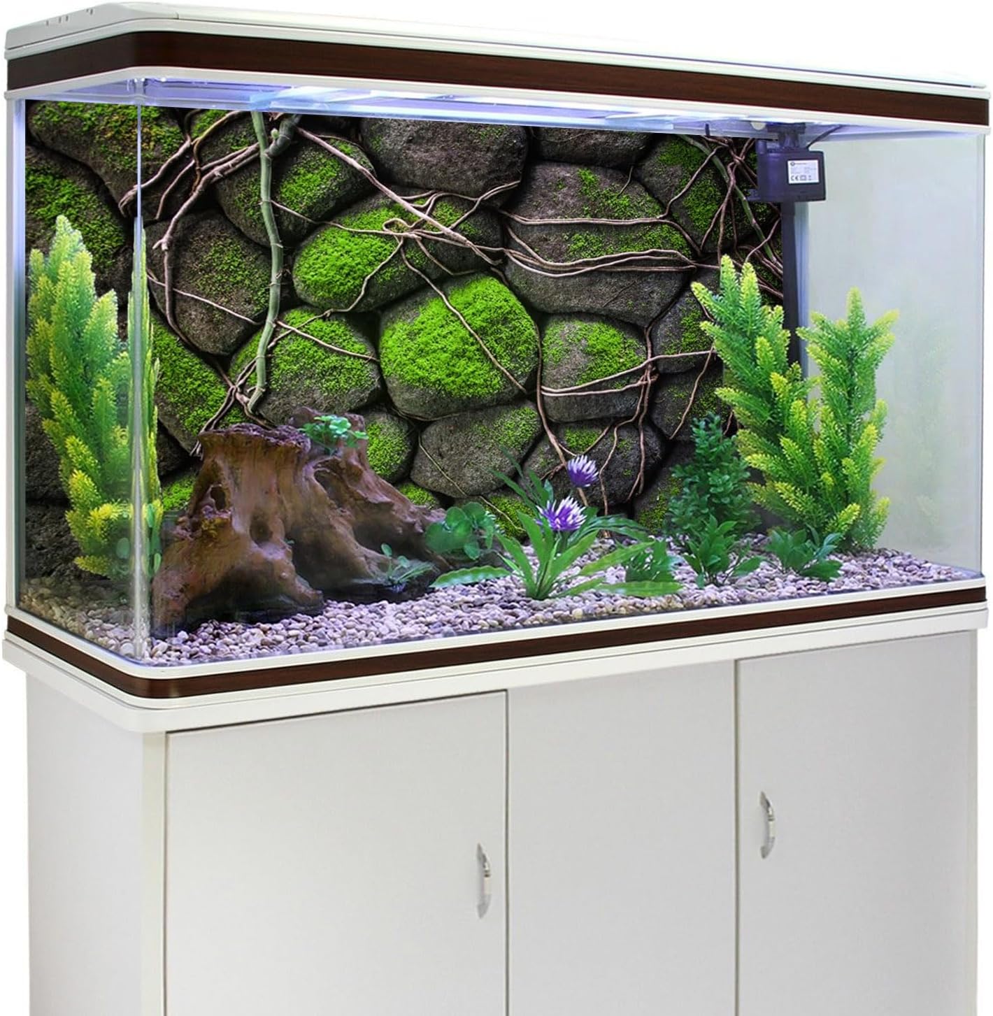 AWERT 30x18 inches Stone Aquarium Background Rock Fish Tank Background Rocky Terrarium Background Vinyl