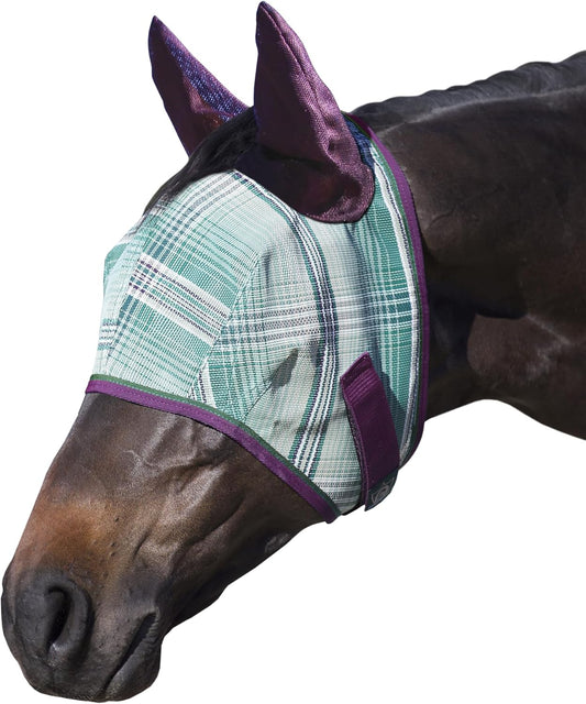 Kensington Signature Fly Mask w/Web Trim, Soft Mesh Ears & Forelock Opening Size: M-Small Horse Color: 2019 - Imperial Jade