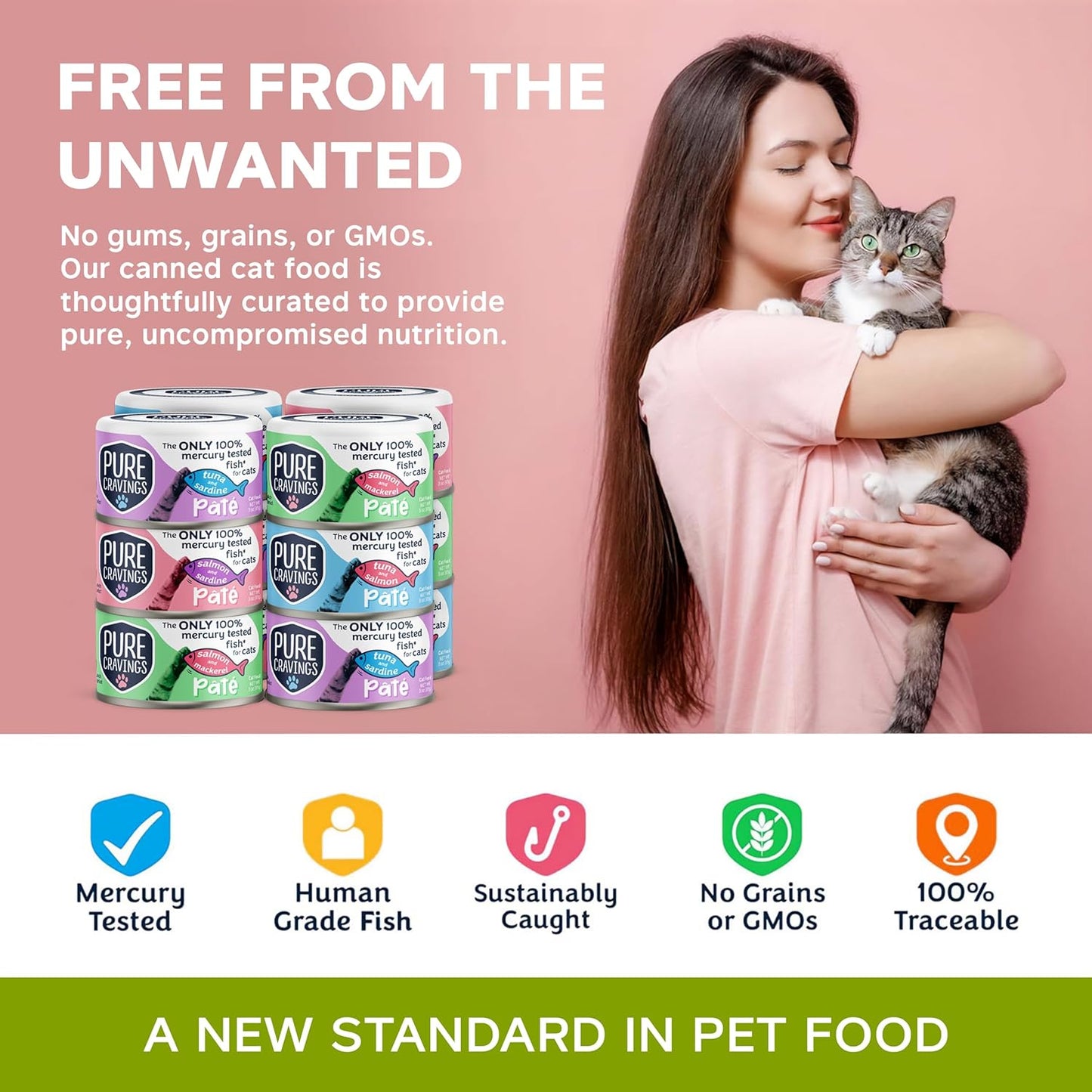 Pate, Canned Wet Cat Food, 100% Mercury-Tested, Moist Can Fish, Grain-Free Protein, Non-GMO, Variety Pack of 12-3X Tuna/Salmon, 3X Tuna/Pumpkin, 3X Tuna/Sardine, 3X Salmon/Sardine