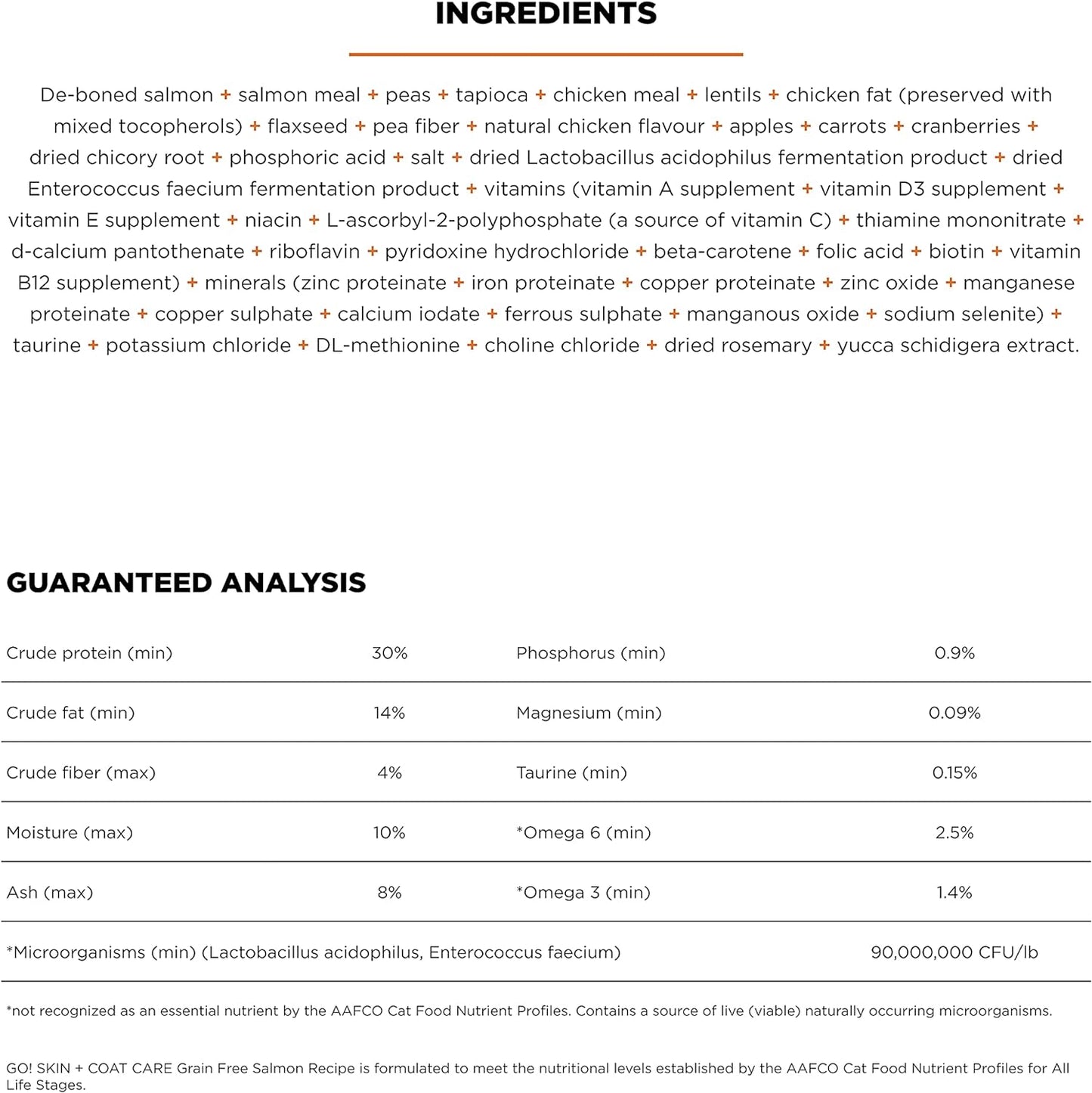 Go! Solutions Skin + Coat Care, Grain-Free Dry Cat Food, Salmon Recipe, 8 lb Bag