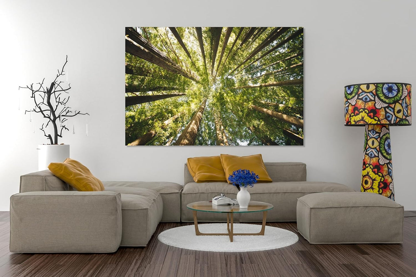 Nature Wall Art Prints - Ocean Forest Mountain Lake Canvas Landscapes - Small to Extra Large Living Room Bedroom Kitchen Bathroom Décor (Serenity in the Forest, 31L" x 47W")
