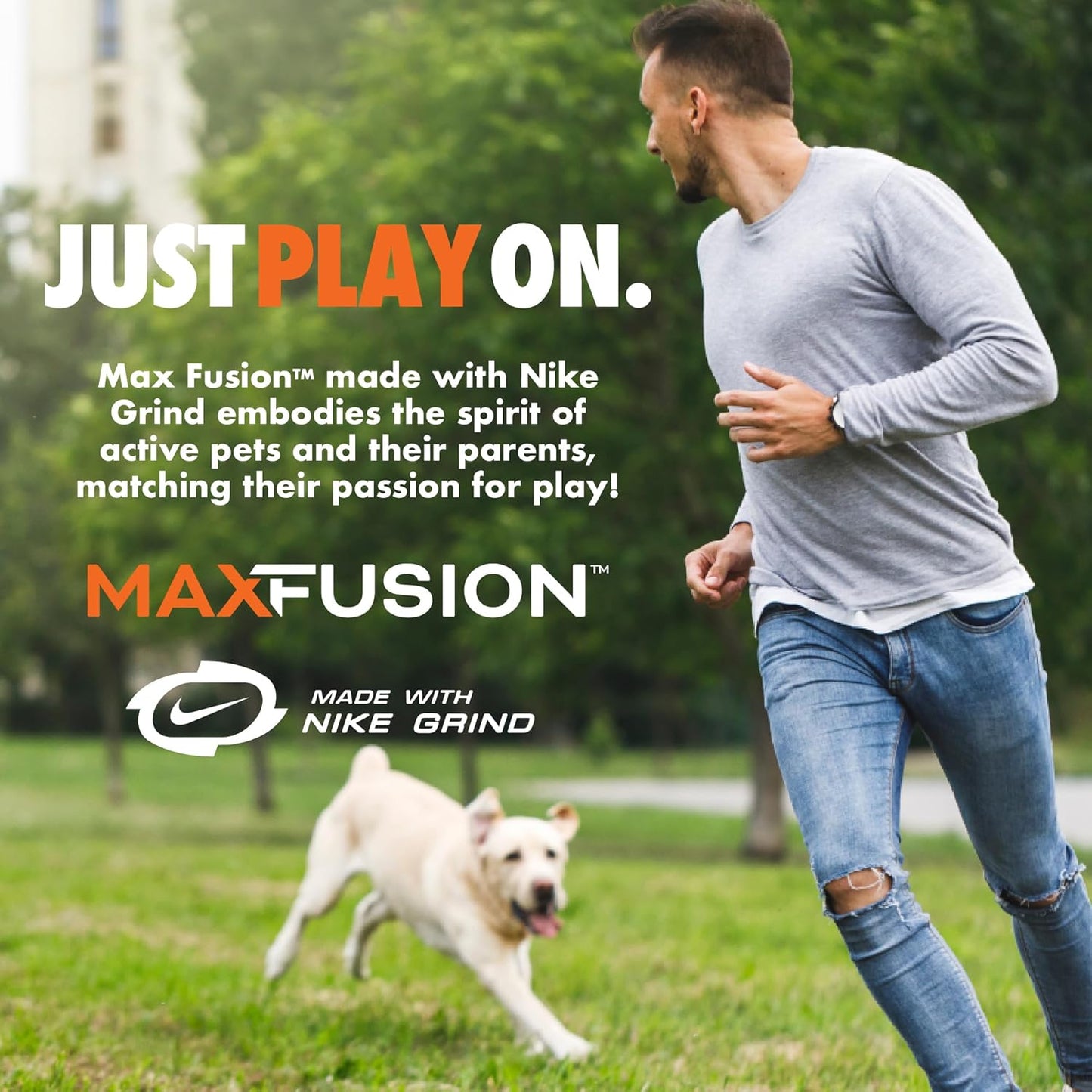Max Fusion with Nike Grind, Arlee Helix Dog Toy, Chew Toy for Play, Fetch, Tug, M