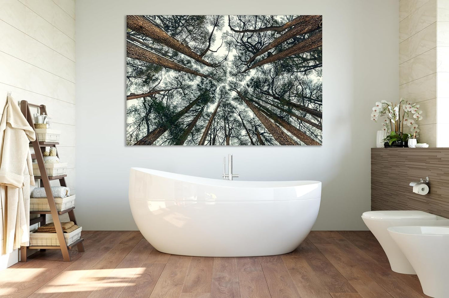 Nature Wall Art Prints - Ocean Forest Mountain Lake Canvas Landscapes - Small to Extra Large Living Room Bedroom Kitchen Bathroom Décor (Trees and Sky, 28L" x 41W")