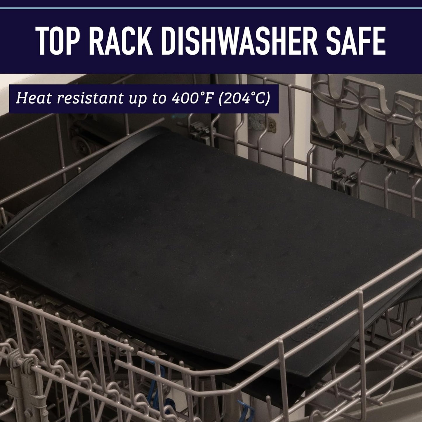 Leash Boss Silicone Dog Food & Cat Bowl Mat - XL 25 x 17 in - Black - Waterproof Non-Slip Raised Edge - Dishwasher Safe Pet Food Mat