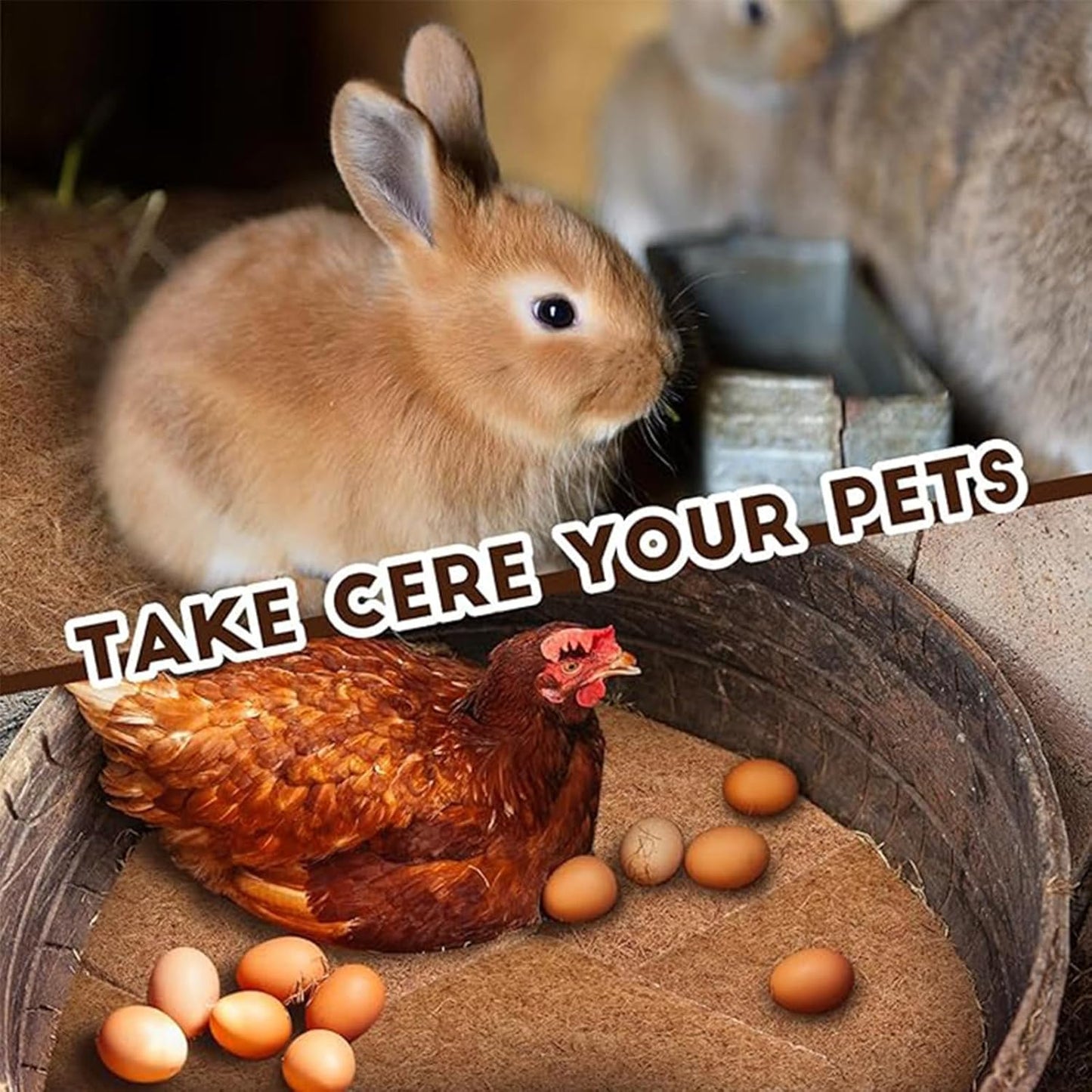 10Pcs Reptile Substrate Mat Carpet Chicken Nest Mat 30 * 30cm Natural Coconut Fiber Pet Mat Substrate Liner Terrarium Planter Liner for Lizard Turtle Snake Gecko Bearded Dragon Tortoise