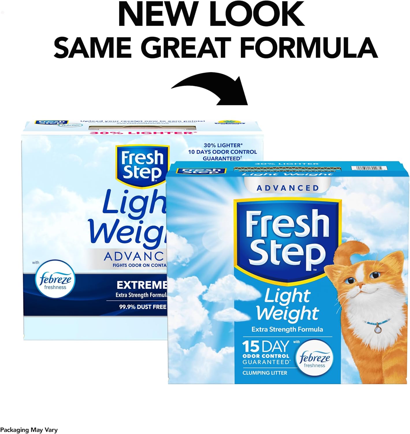 Fresh Step Light Weight Advanced Extreme Cat Litter with Febreze Freshness, Extra Strength Formula Clumping Litter, 25 lbs. (2 x 12.5 lb. Box)
