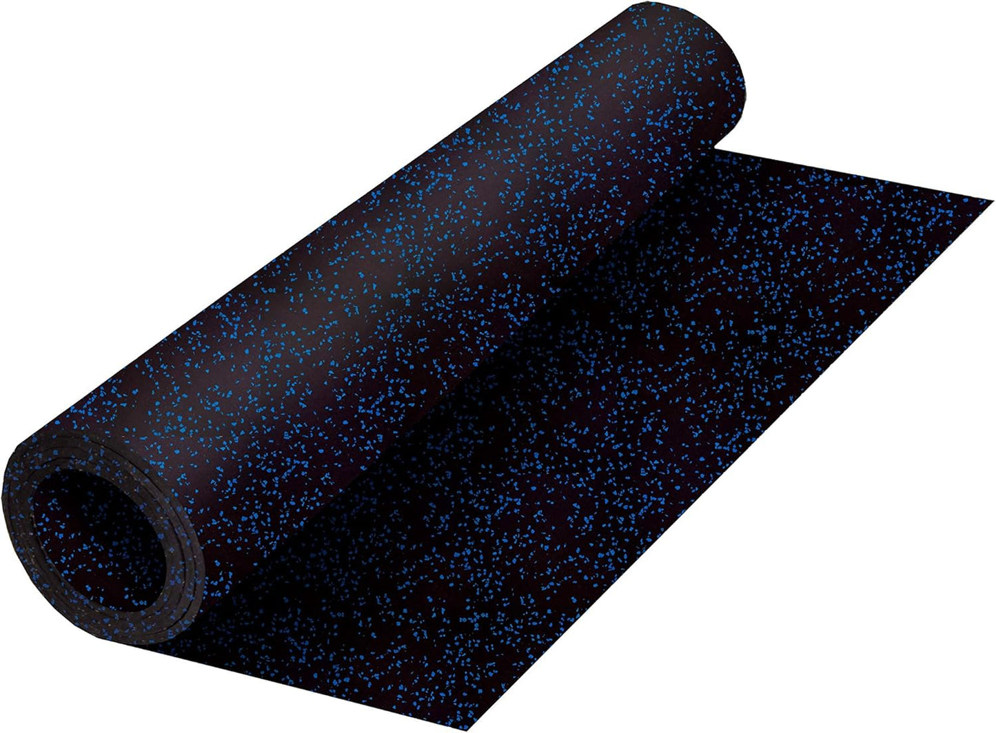 Playsafer Genaflex Rubber Gym Floor Mat, Heavy Duty Commercial Protective Gym Flooring Roll - 8mm Thick (10% Blue, 4' X 15')