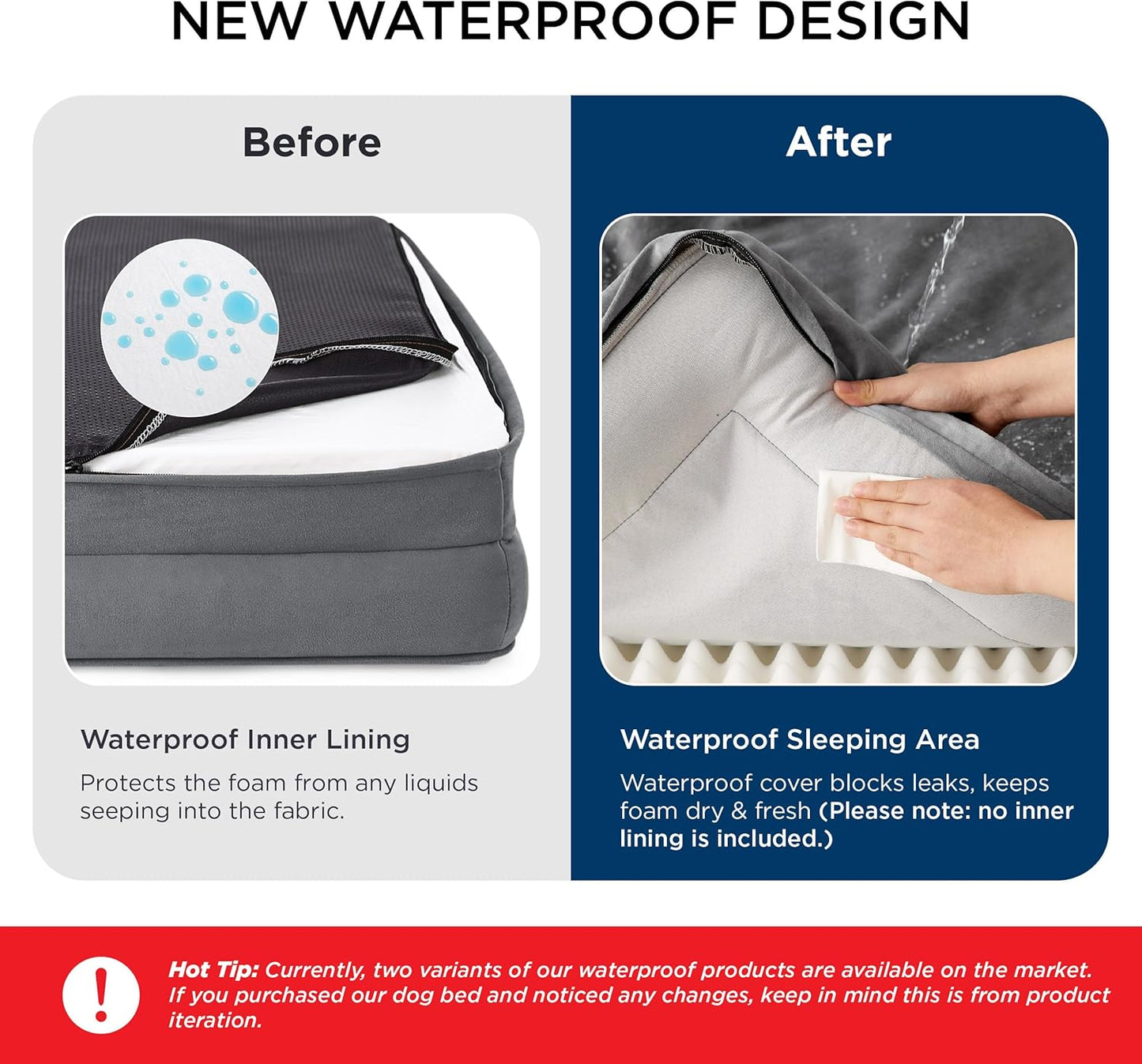 Bedsure XL Orthopedic Dog Bed for Extra Large Dogs - Washable XLarge Dog Cat Bed Waterproof, Comfort Dogs Couch Sofa with Washable Removable Cover, Pet Bed with Nonskid Bottom, Plush-Blue, 42"