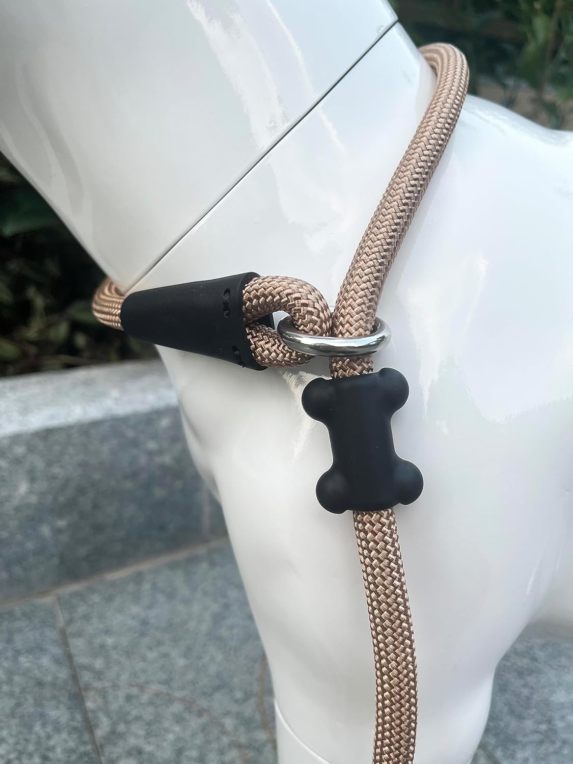 Slip Lead Dog Leash，Strong Nylon Rope Leash and Padded Handle,No Pull Outdoor Walking Training Lead for Small Medium Large Dogs(Light Military Tan, 1/2"×6ft)