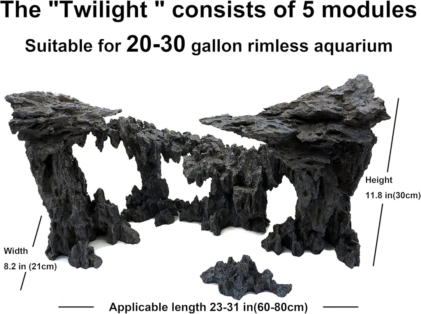 Fish Tank Decor Rocks.Aquarium Decoration Model.Easy and Quick Solution for Aquascaping.(Twilight)
