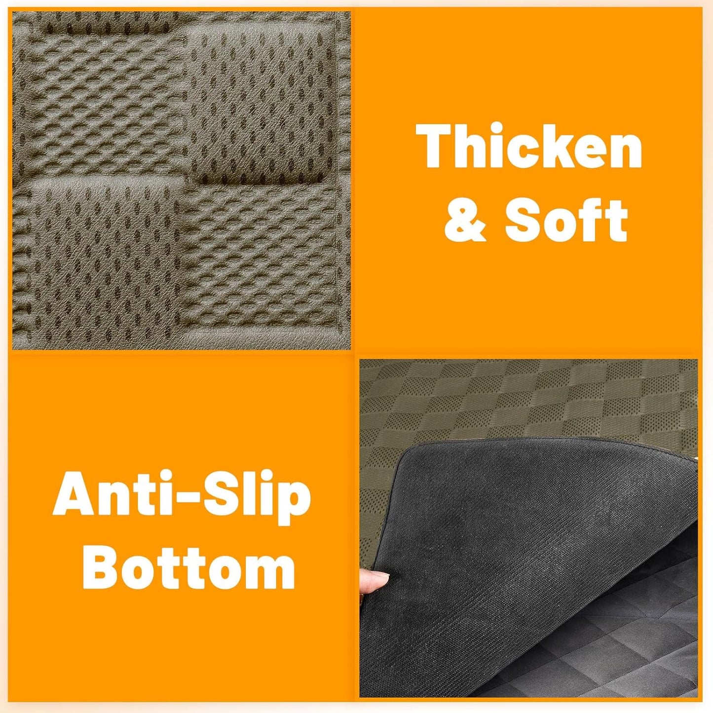 Non-Slip Pet Bed Mat for Back Seat Extender, Hair Resistant Dog Blanket for Hard Bottom Dog Car Seat Cover, Anti Slip Pet Linner Backseat Cover Graphite/M