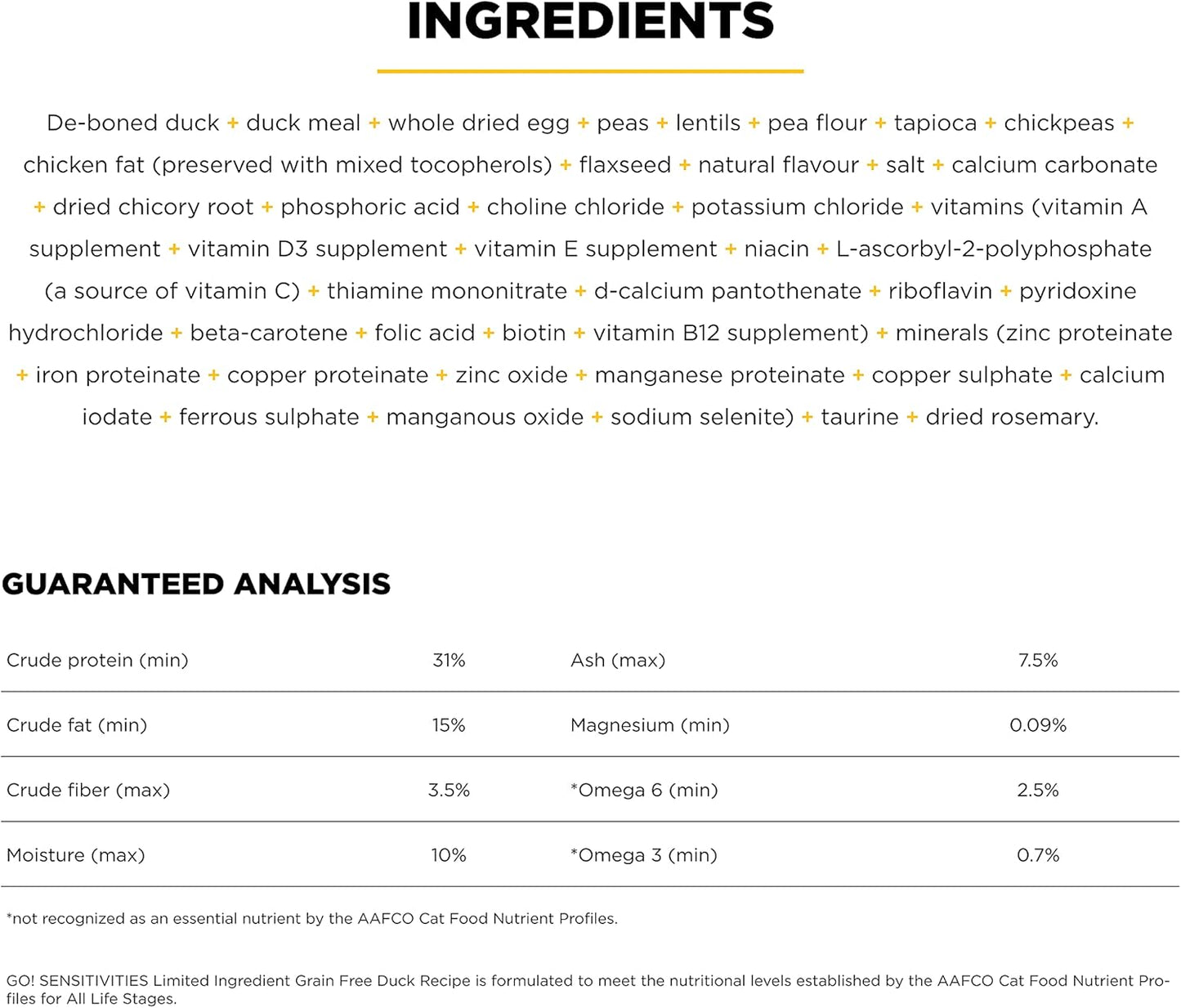 Go! Solutions Sensitivities Limited Ingredient, Grain-Free Dry Cat Food, Duck Recipe for Sensitive Stomach, 8 lb Bag