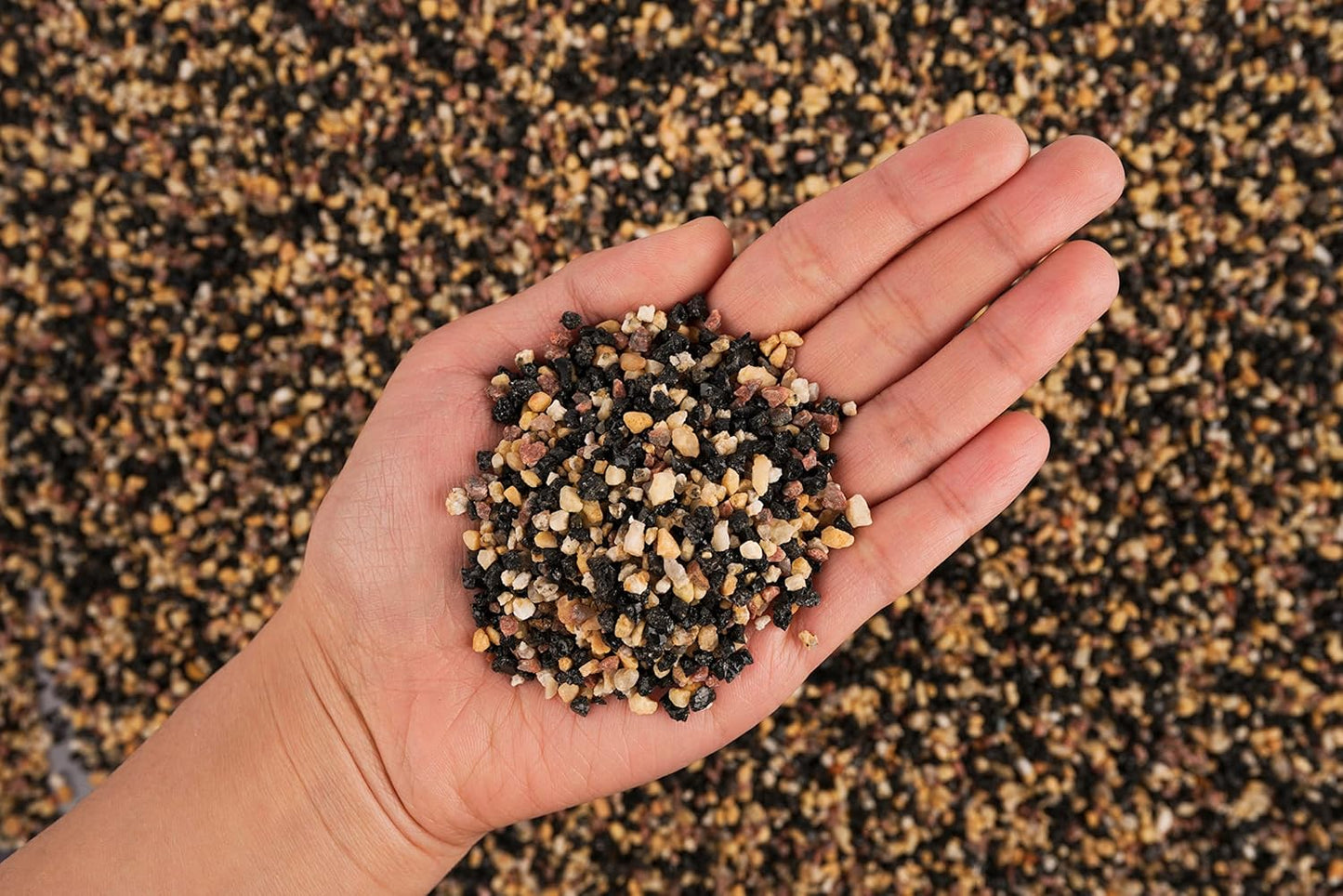 LANDEN Pangea Aquascape Sand for Aquarium 2L (7lbs), Natural Cosmetic Gravel for Plants, Pea Gravel, Pebbles, Fish Tank Decorative Sand, Biotope Aquarium, 1-3mm