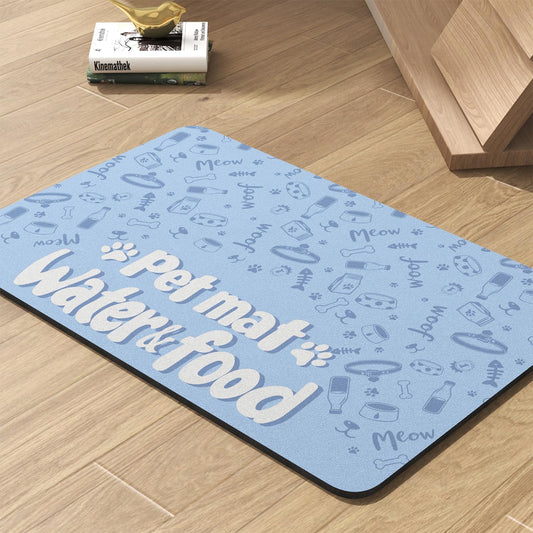 Pet Feeding Mat-Absorbent Dog Mat for Food and Water Bowl-No Stains Quick Dry Water Dispenser Mat-Dog Accessories Pet Supplies-Bowl for Messy Drinkers（PAW,12"x19"