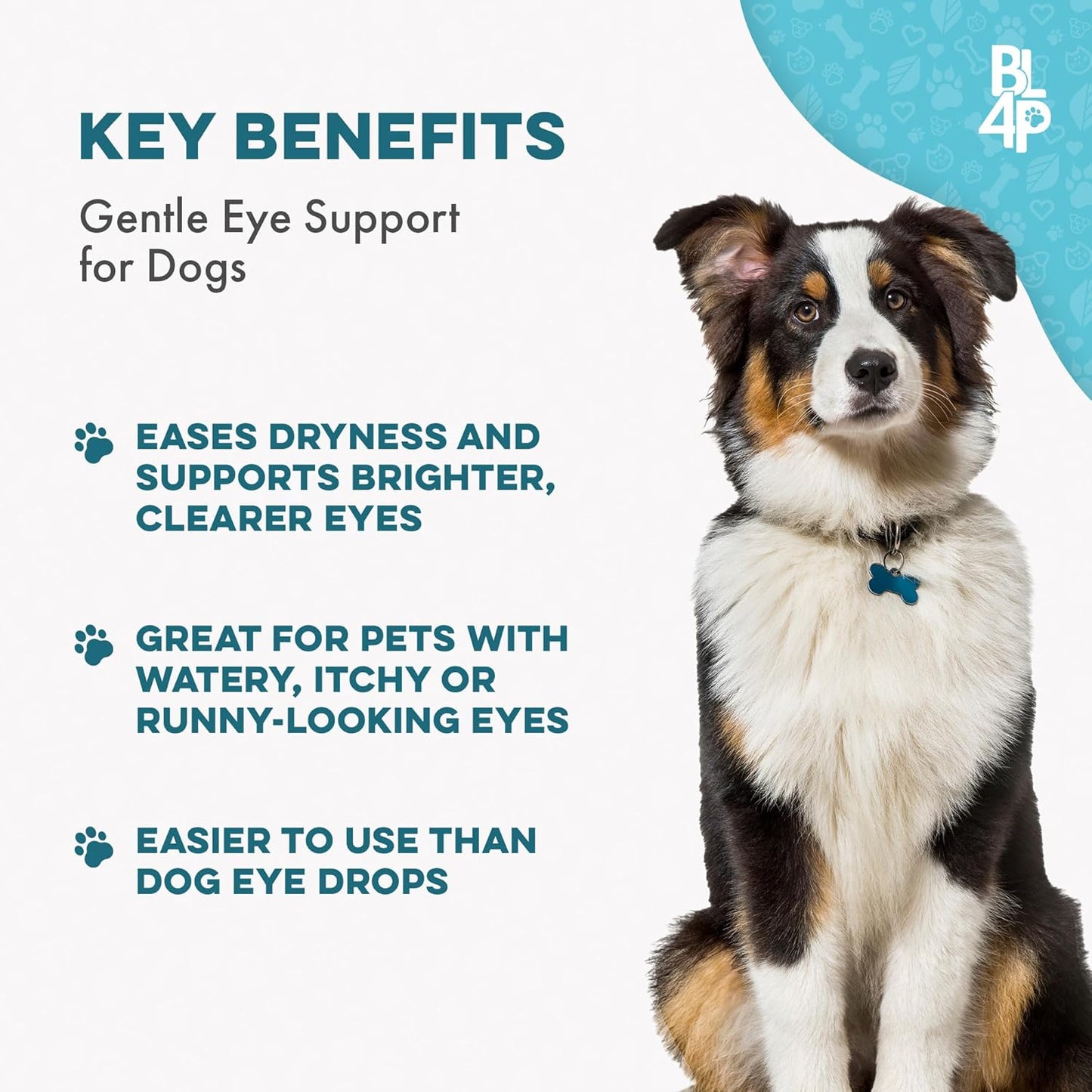Dog Eye Care & Infection Treatment, Natural Dog Supplements for Conjunctivitis, Swelling, Dry Eyes and Discharge, Easy to Use, No More Struggle with Canine Drops, 400 Small Pills