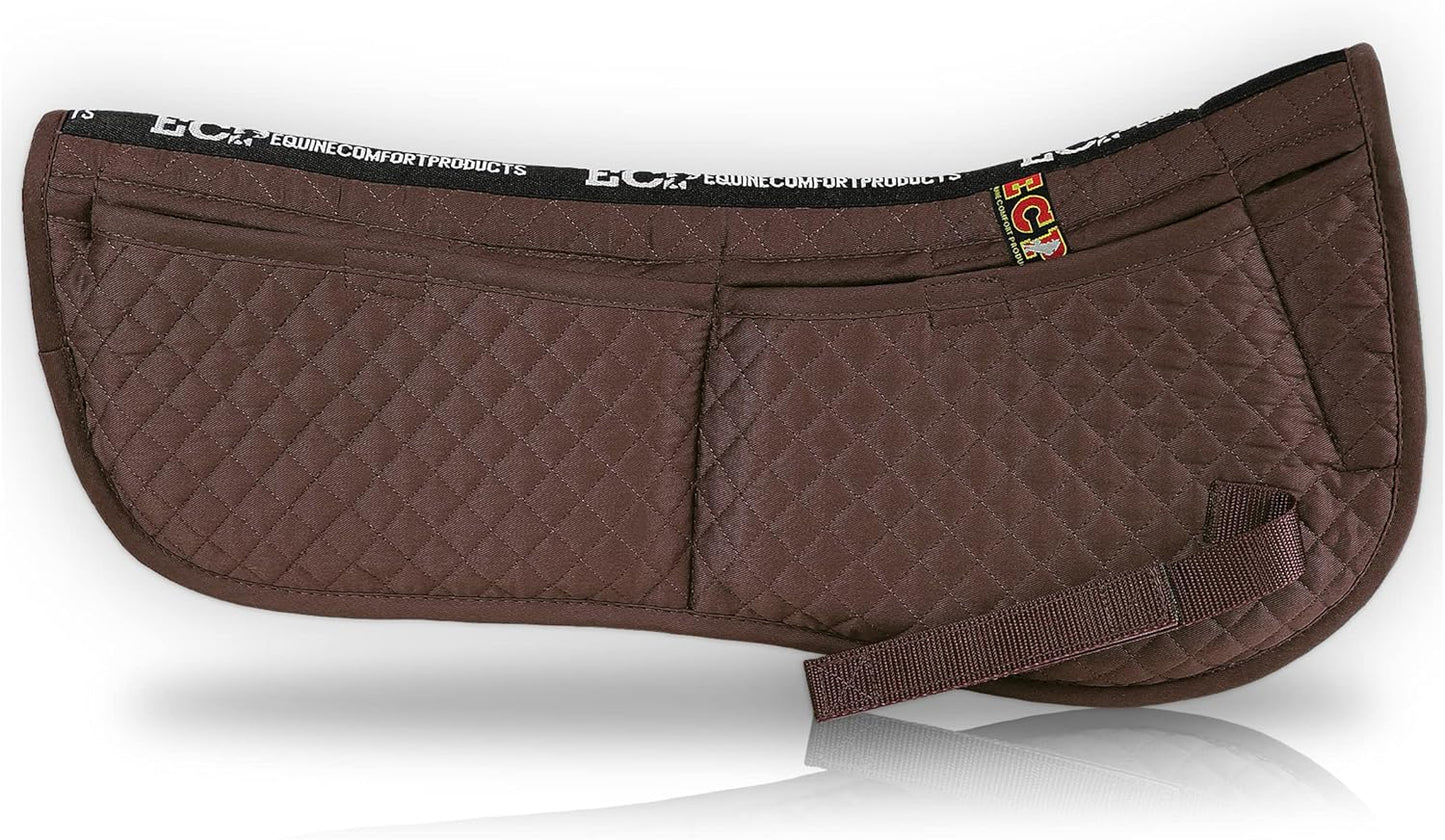 ECP Equine Comfort Products Adjustable Shock Absorbing Memory Foam Half Saddle Pad, Injury Prevention & Pressure Relief, Customizable Fit, Breathable for All Riding Styles