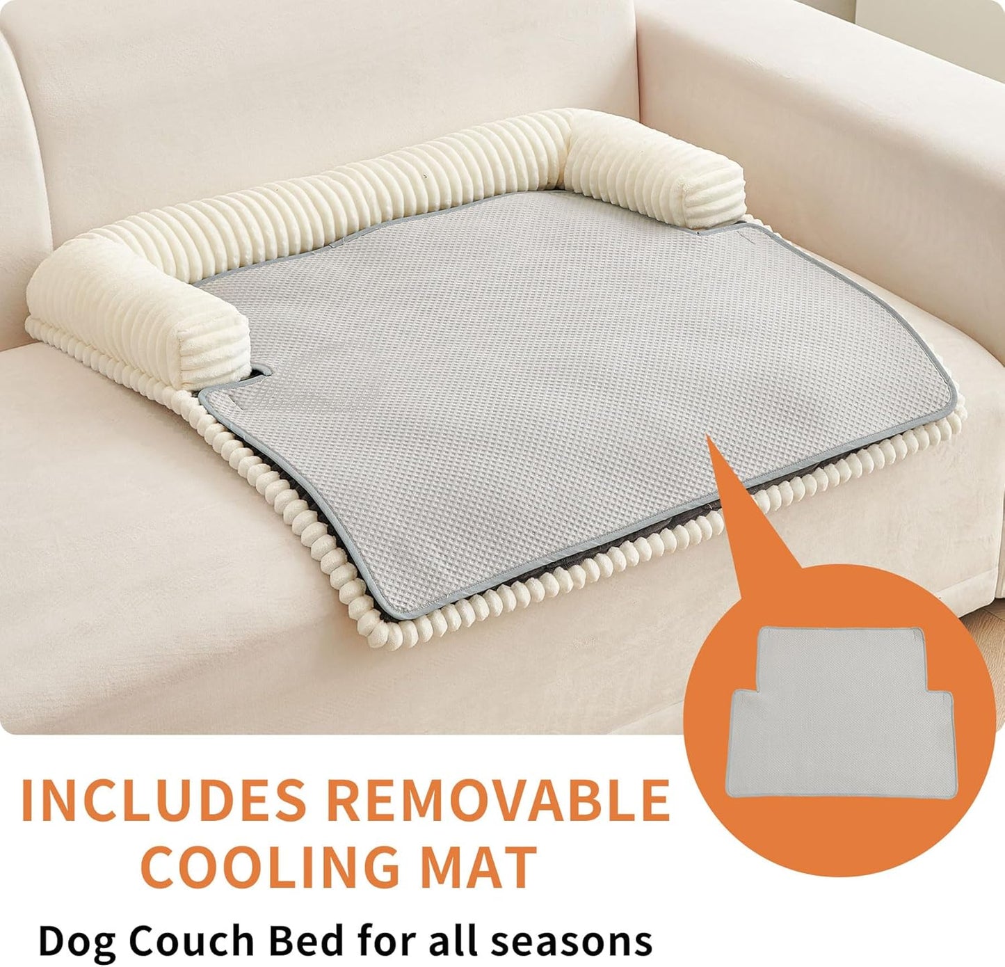 HAOMAIJIA Dog Couch Bed for Medium Dogs, Non Slip Pet Couch Covers for Sofa Thick Soft Washable Dog Couch Cover Protector All Seasons Universal Dogs and Cats Bed Mat (Grey, Medium)