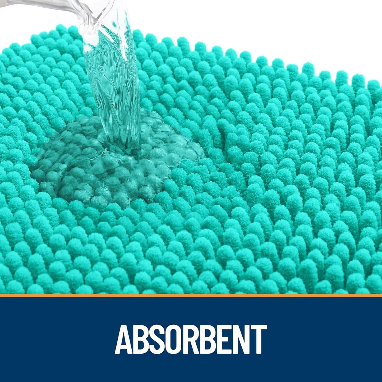 OLANLY Dog Door Mat for Muddy Paws 70x24, Absorbs Moisture and Dirt, Absorbent Non-Slip Washable Doormat, Quick Dry Chenille Mud Mat for Dogs, Entry Indoor Entryway Carpet for Inside Floor, Teal