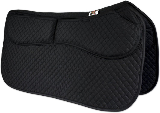 ECP Equine Comfort Products Thermoregulating Western Saddle Pad, Machine Washable Contoured Fit, Water Absorbing, Therapeutic, Shock Absorbing with Adjustable Memory Foam Shims