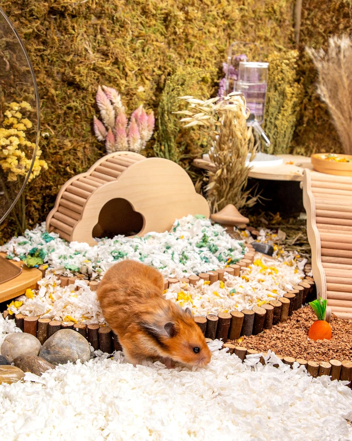 Niteangel Aspen Shaving Hamster Beddings for Syrian Dwarf Hamster Gerbil Mice Degu Rat Rabbit Bunny Guinea Pig Chinchilla Hedgehog or Other Small Pets (36L - White/Green Paper Bedding)