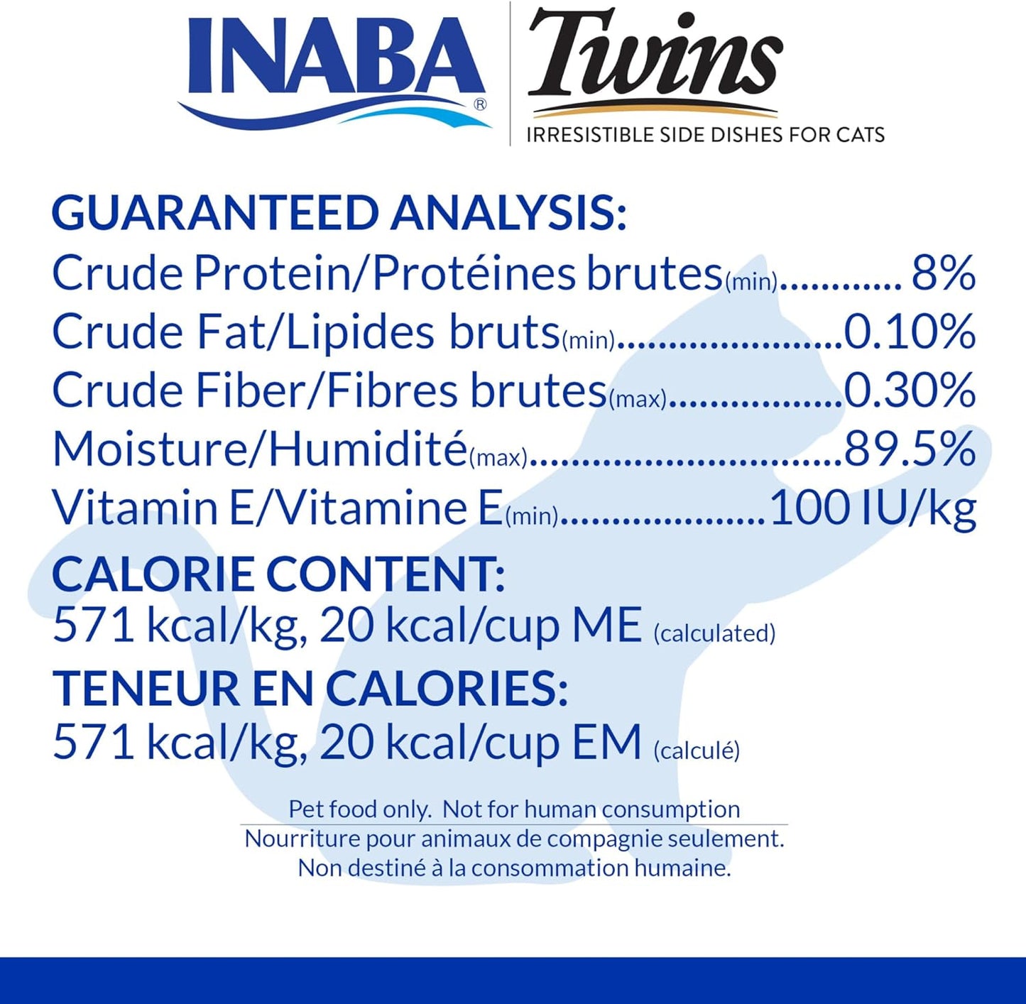 INABA Twins for Cats, Side Dish/Topper Cups, 1.23 Ounces per Serving, 16 Servings, Tuna & Chicken with Salmon Recipe