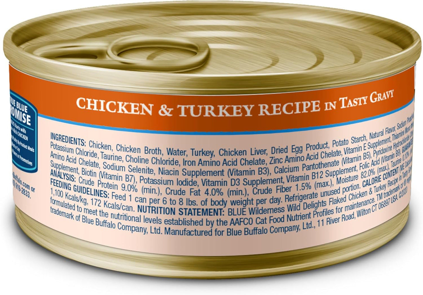 Blue Buffalo Wilderness Wild Delights Minced Natural Wet Cat Food, Chicken & Turkey in Tasty Gravy, 5.5-oz. Cans, 24-Pack