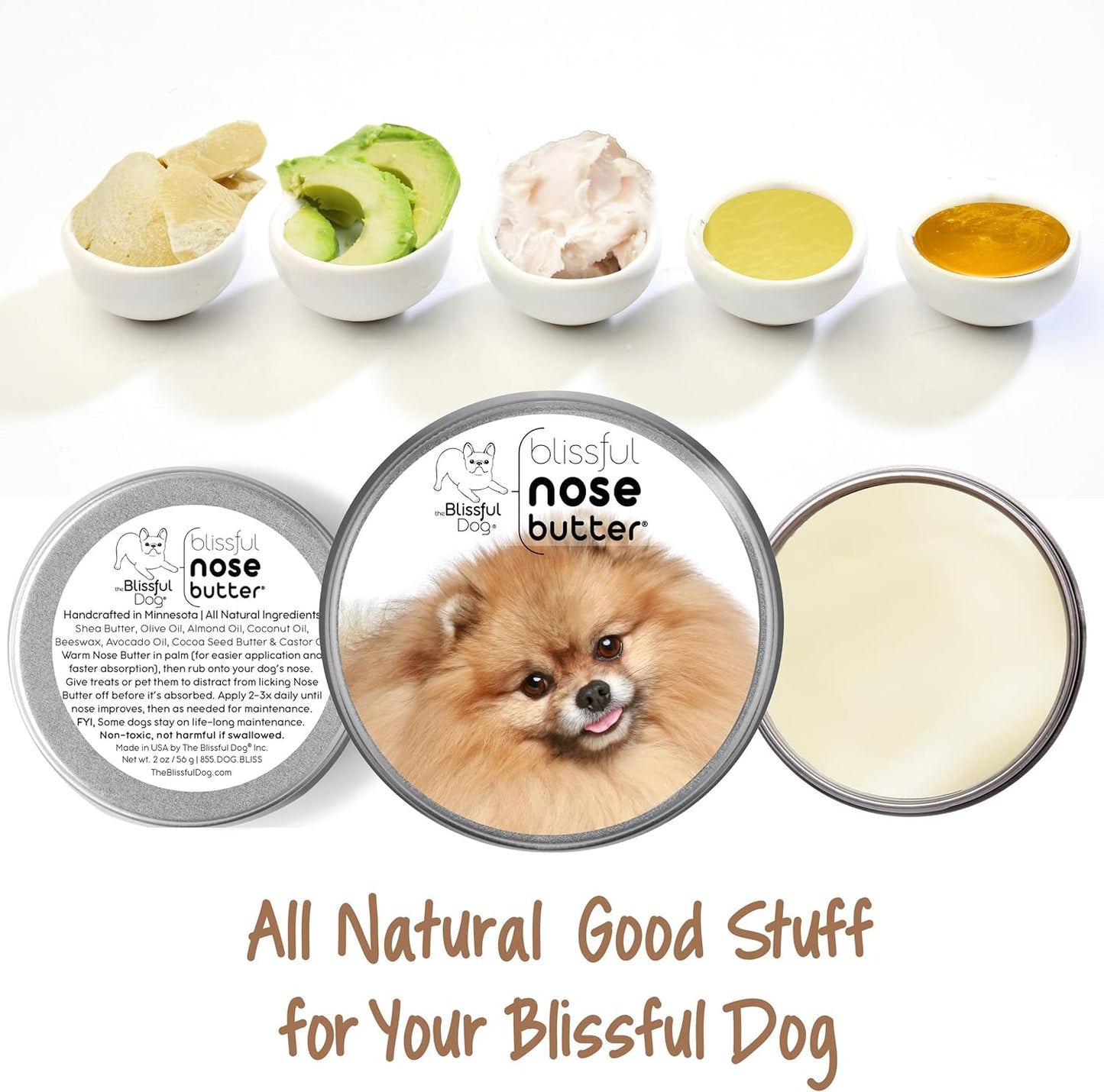 The Blissful Dog Pomeranian Unscented Nose Butter - Dog Nose Butter, 1 Ounce