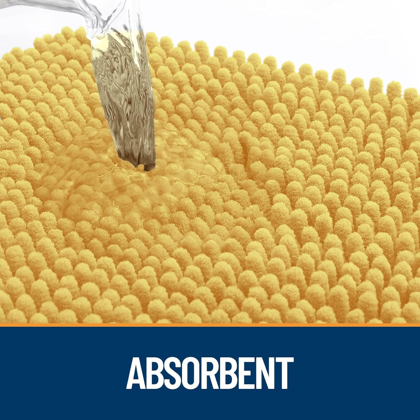 OLANLY Dog Door Mat for Muddy Paws 40x32, Absorbs Moisture and Dirt, Absorbent Non-Slip Washable Doormat, Quick Dry Chenille Mud Mat for Dogs, Entry Indoor Entryway Carpet for Inside Floor, Yellow