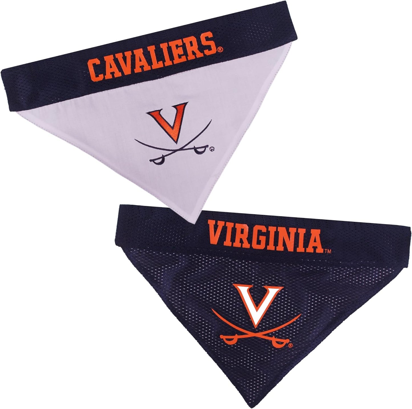 Pets First Collegiate Pet Accessories, Reversible Bandana, Virginia Cavaliers, Small/Medium